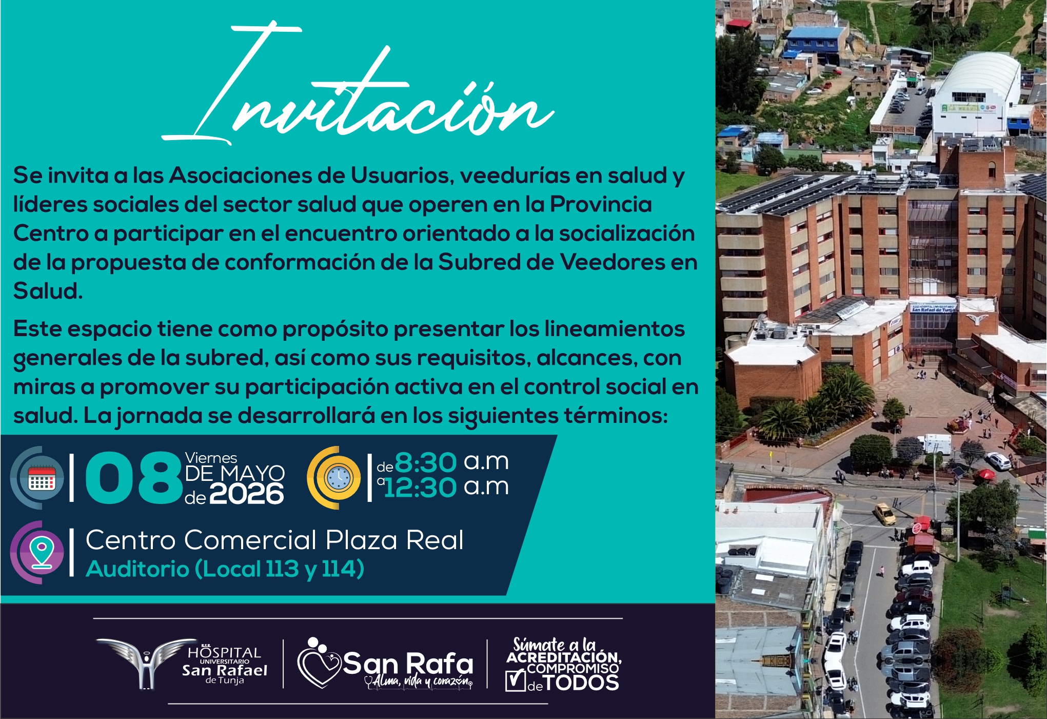 Invitación a las Asociaciones de Usuarios, veedurías en salud y líderes sociales del sector salud